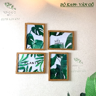 Khung tranh trang trí  bộ 4 khung và ảnh i hình cỡ 21x30cm, ảnh thật.