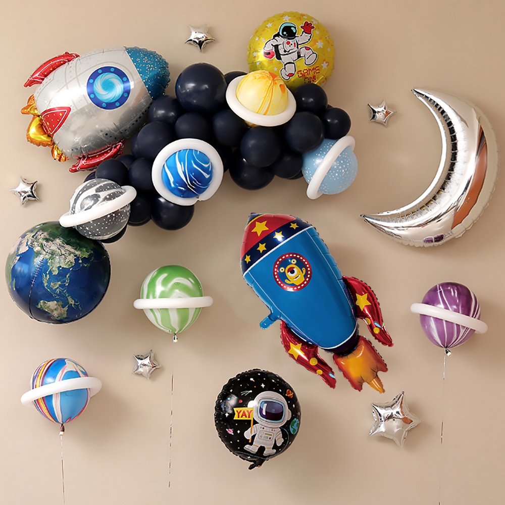 Bong bóng hình tên lửa trang trí tiệc sinh nhật