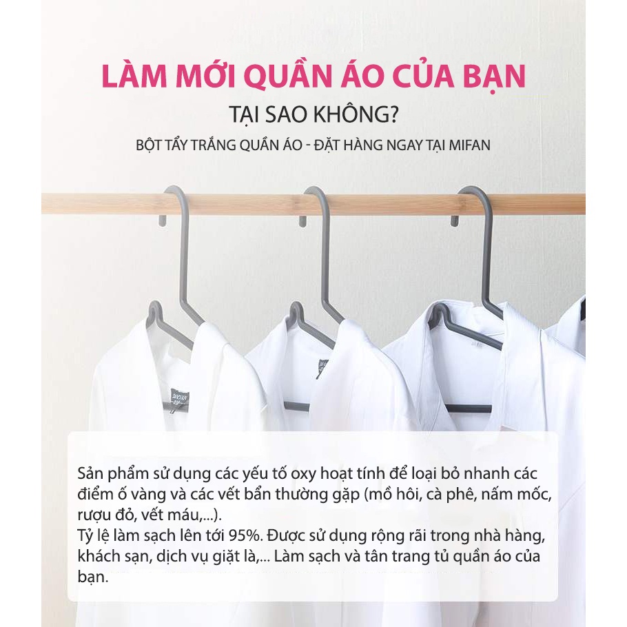 Thuốc Tẩy Trắng Quần Áo - Tẩy Trắng Quần Áo - Gói Bột Giặt Xóa Mốc Ố Vàng, Javen Làm Sạch Vải