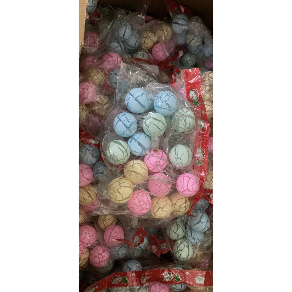 Dây Đèn Led Trang Trí 16 Bóng Hình Trứng Nứt Trang Trí Tết,Decor Không Gian Siêu Đẹp, Bóng Tự Đổi Màu Dài 4m