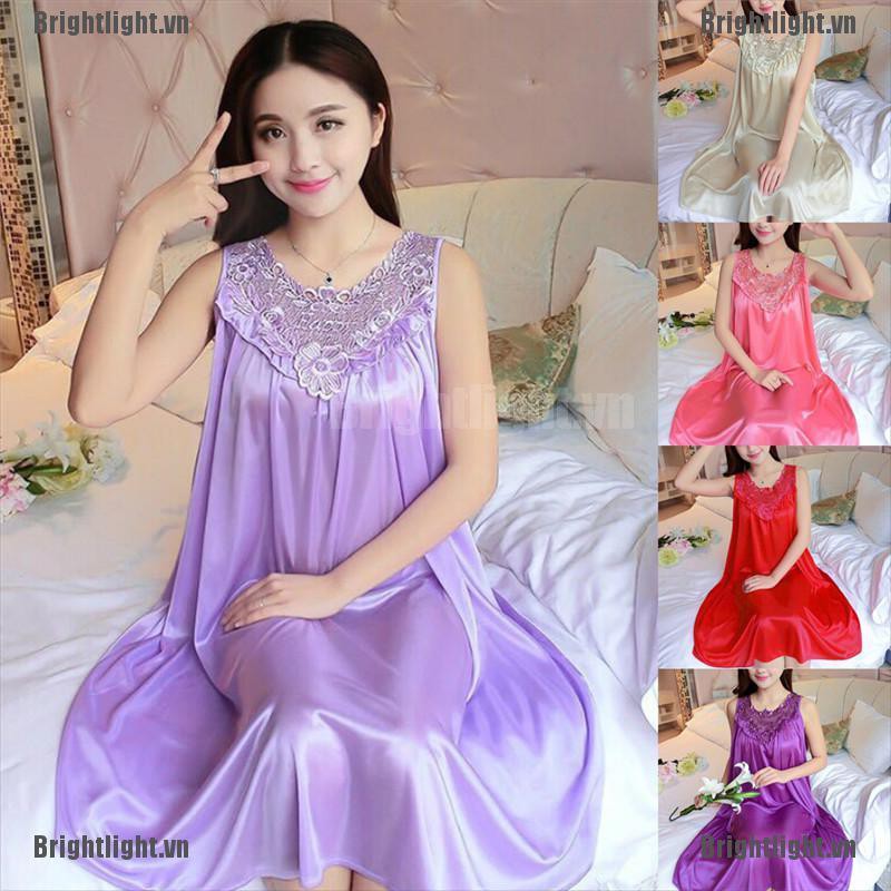 Áo Choàng Ngủ Bằng Lụa Phối Ren Quyến Rũ Cho Nữ