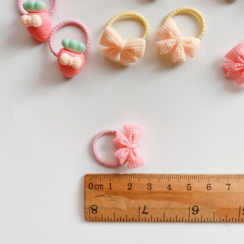 01 đôi chun buộc tóc mini cho bé gái phong cách Hàn Quốc