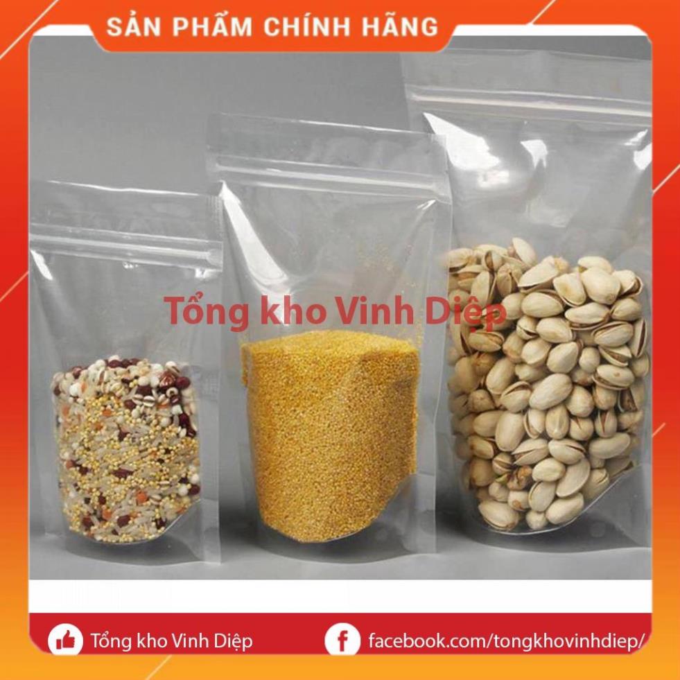 500g túi zip trong đáy đứng - 2 mặt trong đựng bột, nước nhiều kích thước