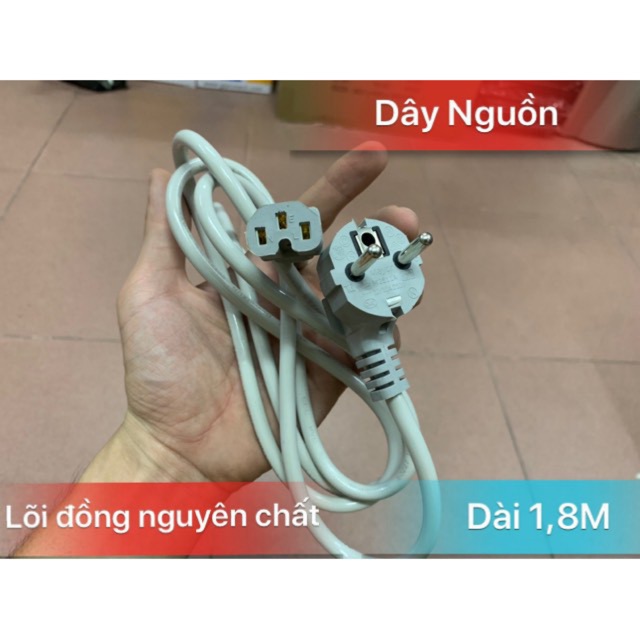 Dây nguồn máy tinh 1,8m trắng xịn 220v- Chạy được cho cả nồi cơm điện,Bình Nước ( giá rẻ )