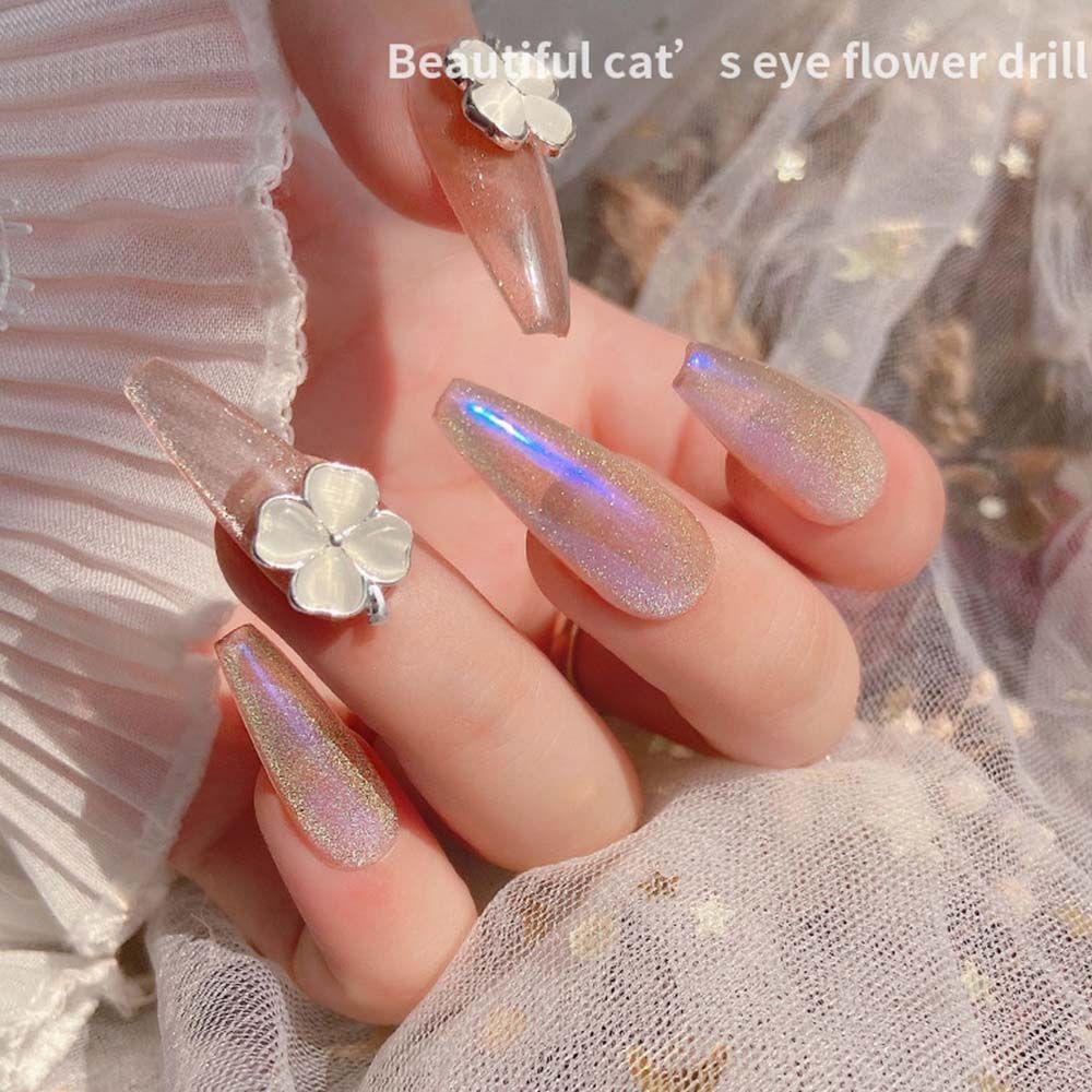 Móng Tay Giả Hình Cỏ Bốn Lá DYRUIDOJ|Phụ Kiện Trang Trí Móng Tay 3D Bằng Hợp Kim Phong Cách Retro Thời Trang