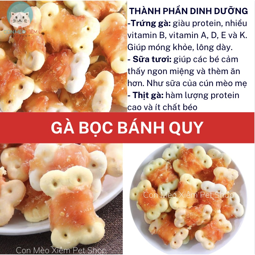 Bánh thưởng cho chó thịt gà Karamo 100g sạch răng, thức ăn snack vặt huấn luyện cún Con Mèo Xiêm