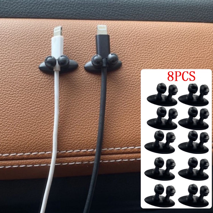 Set 8 Dụng Cụ Sắp Xếp Dây Sạc Điện Thoại Trong Xe Hơi
