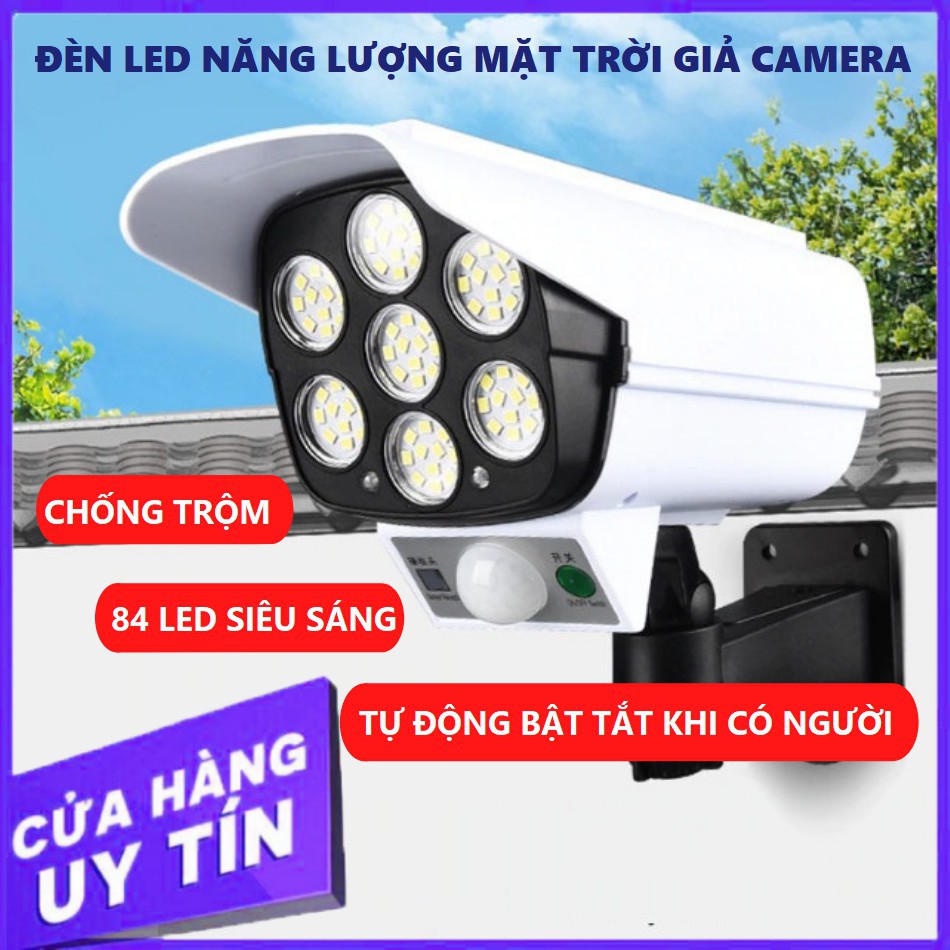 [Rẻ Số 1] Đèn năng lượng mặt trời giả camera tự động BẬT TẮT chống trộm, có điều khiển