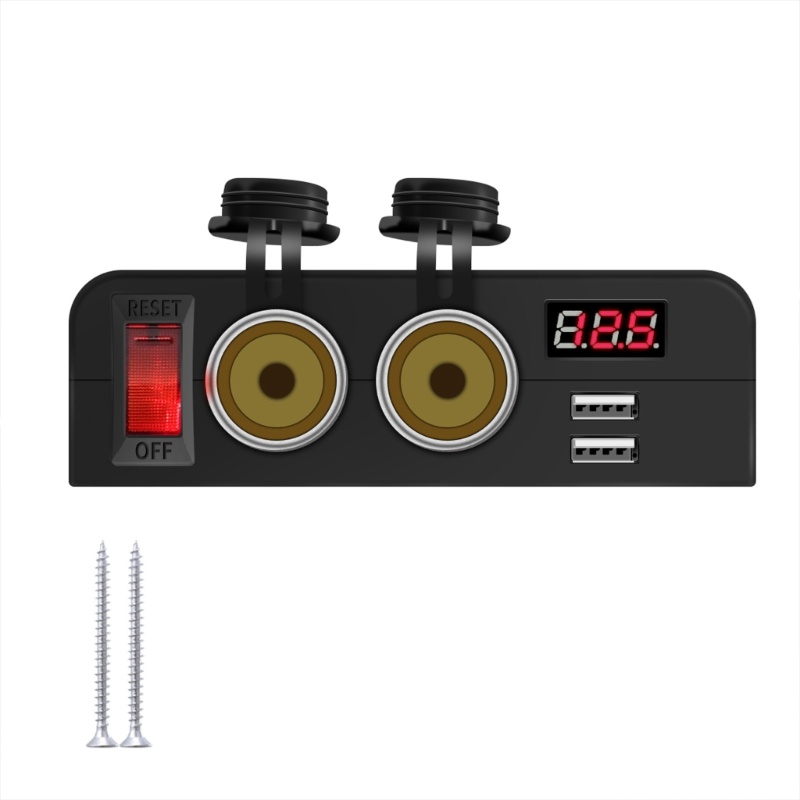 Ổ Cắm Điện Hai Cổng USB 12V 24V Cho Xe Hơi / Tàu Thuyền