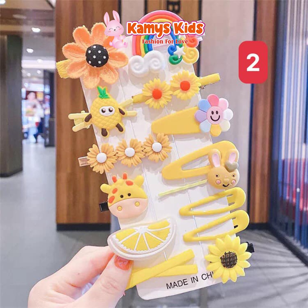 Set 14 kẹp tóc xinh xắn cho bé gái KAMYS KIDS