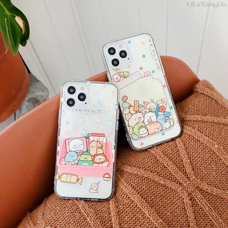 Cartoon sumikko gurashi phone case cho iphone 11 12 13 14 pro max vỏ bọc mềm