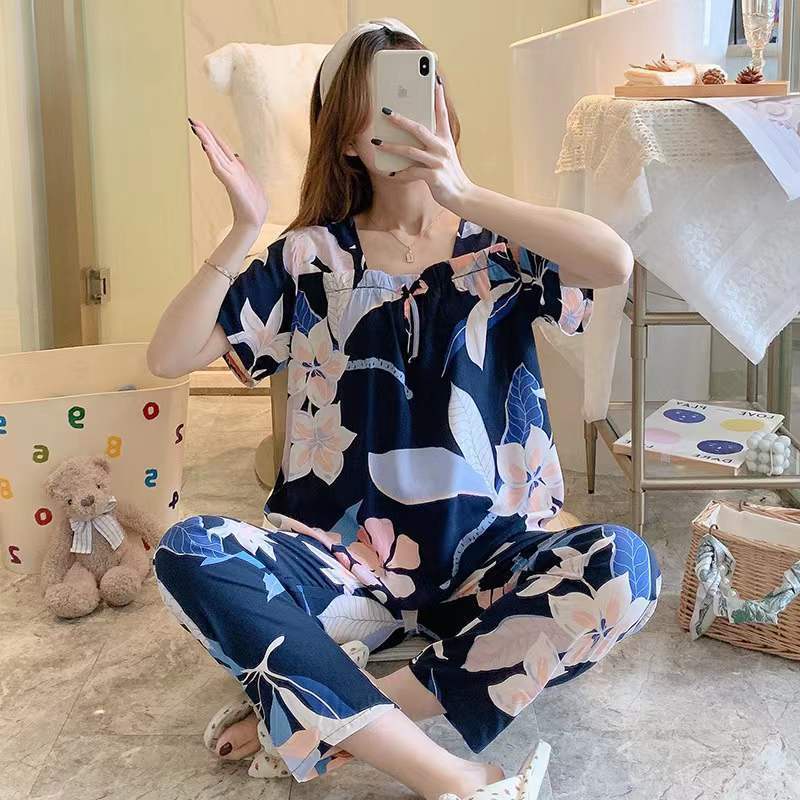 Bộ Lanh Mát Mặc hè SAQ283 Không Mặc Bầu