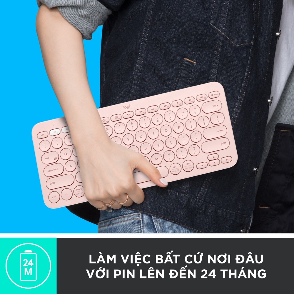Bàn phím Bluetooth không dây thiết kế phím tròn cao cấp, tiết kiệm pin phím ấn giảm tiếng ồn, nhiều màu sắc dễ thương