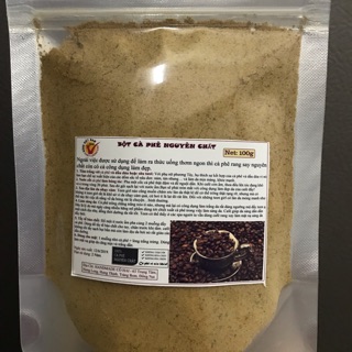 100g BỘT CÀ PHÊ NGUYÊN CHẤT TẨY TẾ BÀO CHẾT TRẮNG DA Handmade