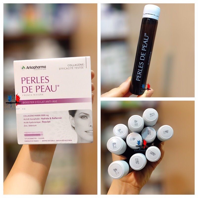 Viên uống + ống uống đẹp da Perles De Peau ARKOPHARMA Pháp