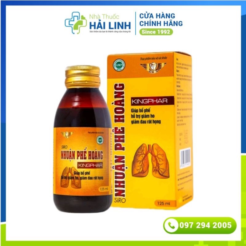 Bổ phế Nhuận Phế Hoàng Kingphar ⚡ Tặng quà ⚡ Chai 125ml Giúp hỗ trợ giảm ho, long đờm