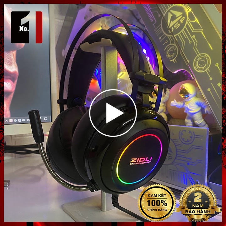 Tai Nghe Chụp Tai Máy Tính Có Mic ZIDLI ZH7-RB Led Rgb Tai Nghe Headphone Gaming Vi Tính Laptop Pc Có Dây