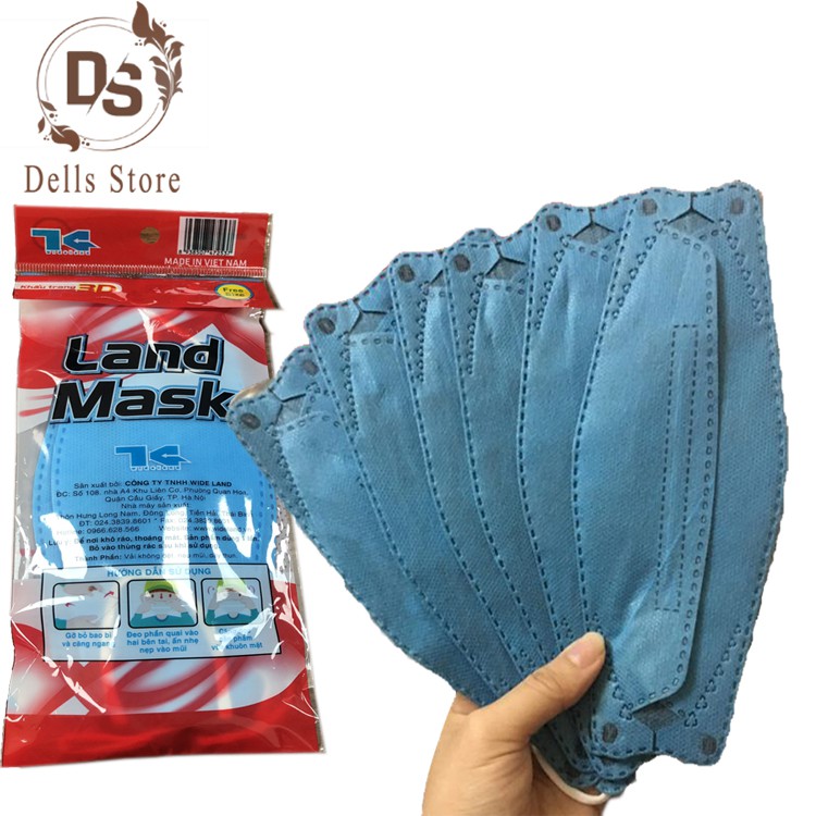 Khẩu Trang 3D Land Mask cao cấp - Set 6 cái - Dells Store