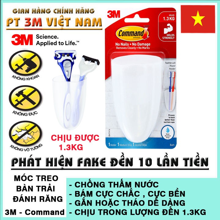 Vỉ Móc Treo Bàn Chải Đánh Răng, Dao Cạo 3m Command 1.3KG