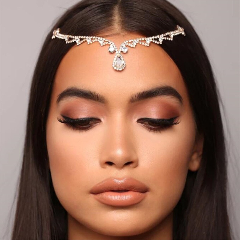 Dây Đeo Trán Đính Đá Phong Cách Boho Cho Cô Dâu