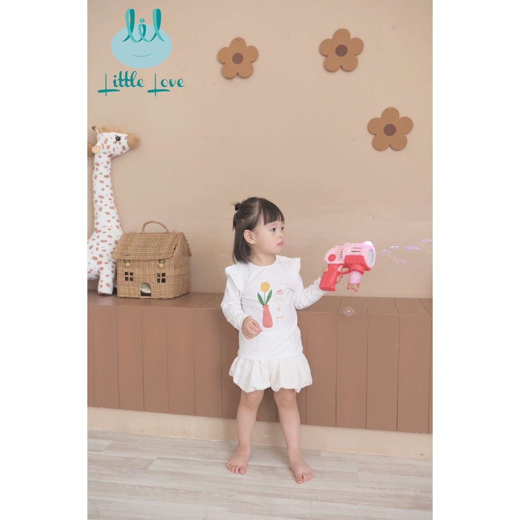 Áo phông dài tay in họa tiết bé trai bé gái Lil Little Love