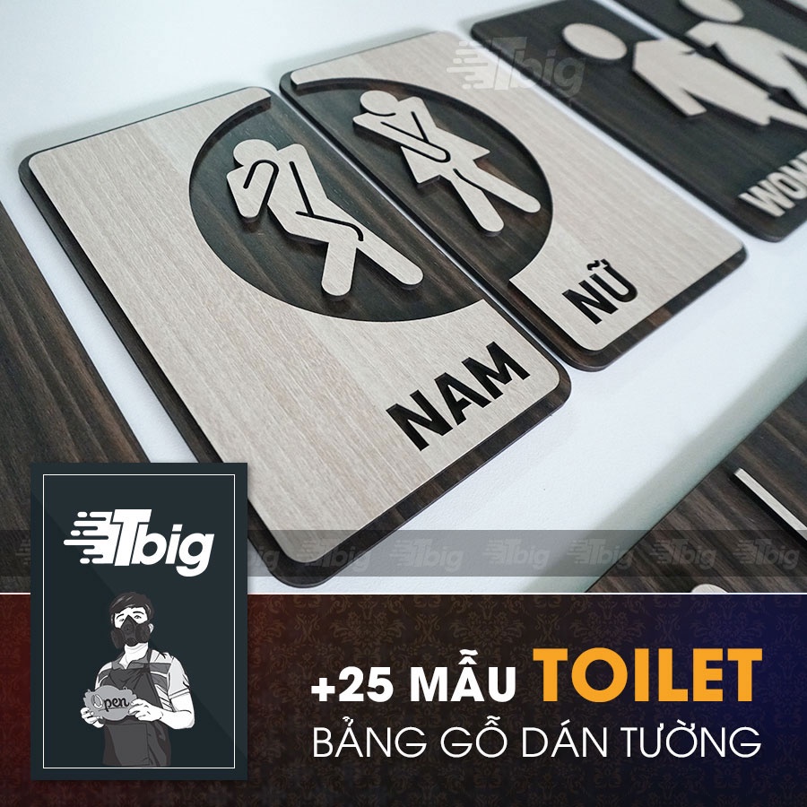 [Hot New] 20 mẫu bảng toilet  gỗ dán cửa Nhà vệ sinh - restroom - wc - women men - nam nữ