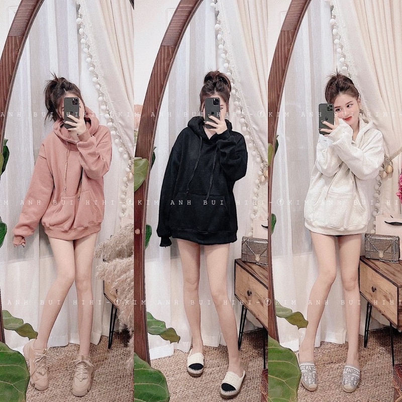 Áo hoodie nón tay dài basic