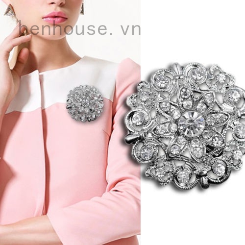 Ghim gài áo hợp kim đính đá nhiều kiểu dáng