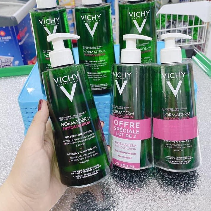 Sữa Rửa Mặt Vichy Normaderm Phytosolution GelPháp 400ML - Gel Rửa Mặt Giảm Mụn, Kiềm Dầu