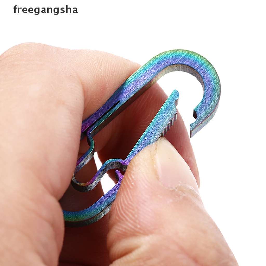 [FREG] 4cm Titanium Alloy Outdoor Camping Carabiner Keychain Hanging Buckle Snap Hooks FDH
