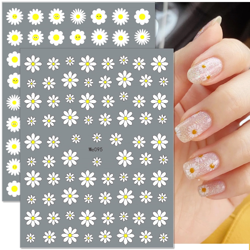 Miếng Dán Trang Trí Móng Tay Hình Hoa Cúc Mùa Hè 3D