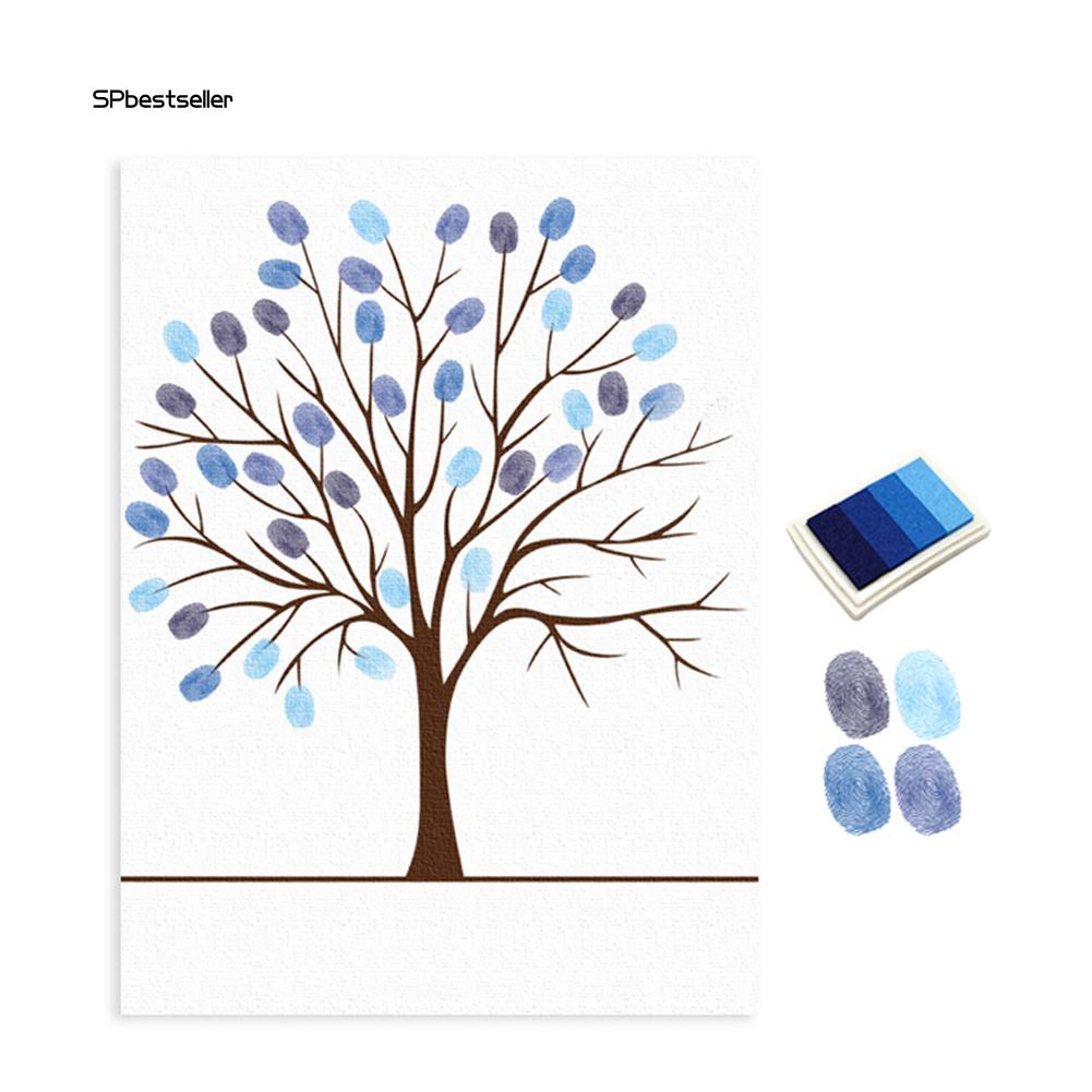 Tranh kí tên bằng dấu vân tay theo phong cách đồng quê tiệc cưới , sinh nhật