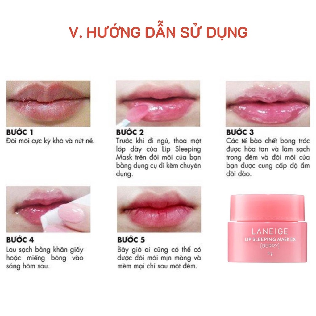 Dưỡng môi Laneige, Mặt nạ ngủ ủ môi Laneige Lip Sleeping Mask - Sản phẩm chính hãng