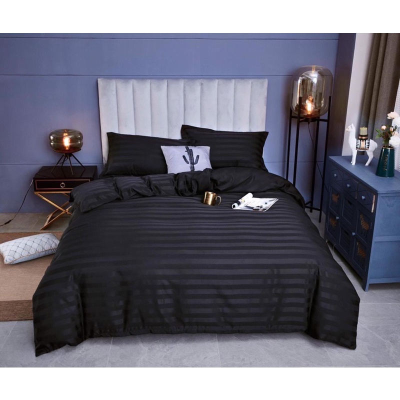 CHĂN GA KHÁCH SẠN - CHĂN GA SỌC COTTON