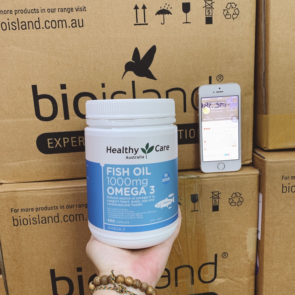 Dầu cá Healthy Care Fish Oil Omega 3 1000mg, Úc  bổ sung DHA cho người từ 6 tuổi trở lên