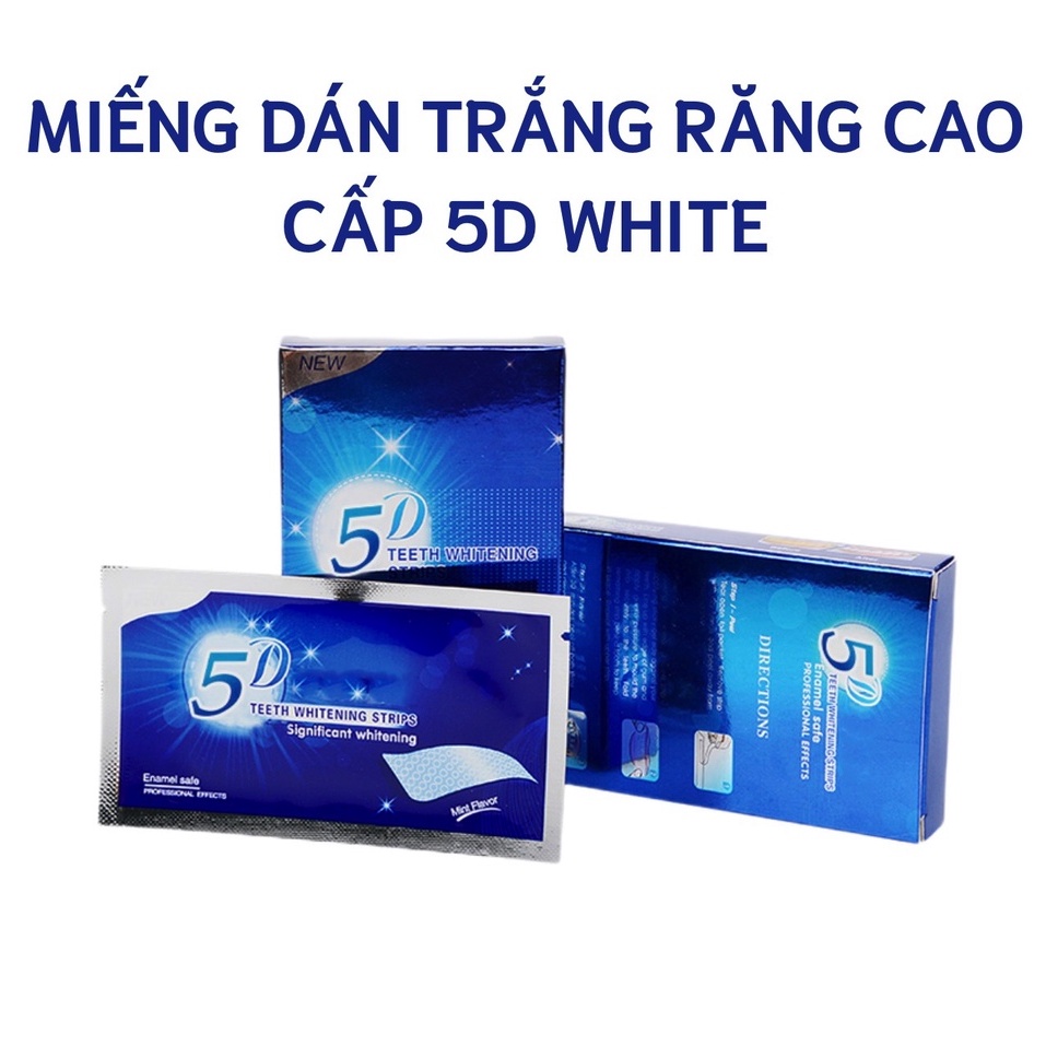 7 Gói - 14 Miếng Dán Trắng Răng 5D Whitening Strip Liệu Trình Dưỡng Trắng Răng