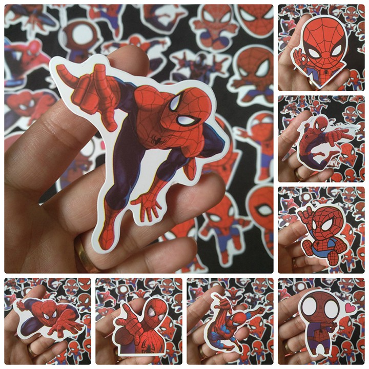 Bộ Sticker dán cao cấp chủ đề SPIDER MAN - NGƯỜI NHỆN - Dùng dán Xe, dán mũ bảo hiểm, dán Laptop...