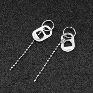 Bông tai nam thép titan style Hàn Quốc khoen nắp lon không gỉ