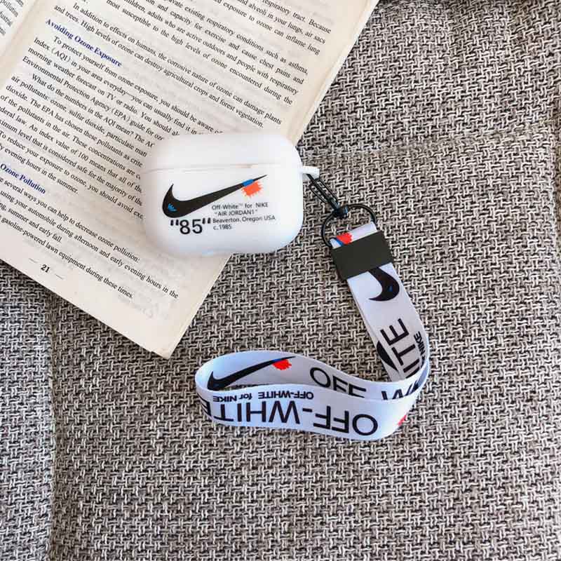 OFF-WHITE OFF WHITE Vỏ Đựng Bảo Vệ Hộp Sạc Tai Nghe Airpods 1 / 2 Hình Nike Air Jordan 1