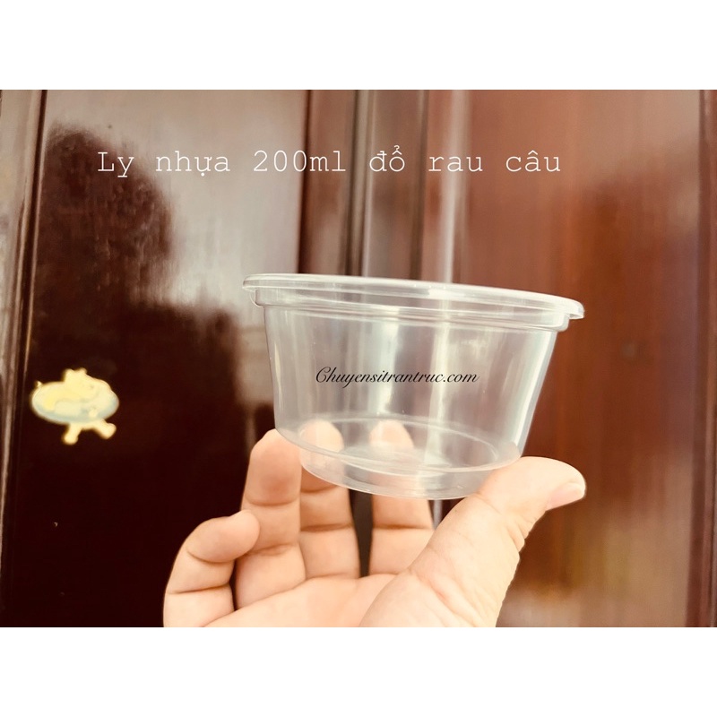 [Chịu nhiệt cao ] Combo 50 ly nhựa 200ml nhựa pp đổ rau câu, tàu hủ, kem, kèm nắp bằng