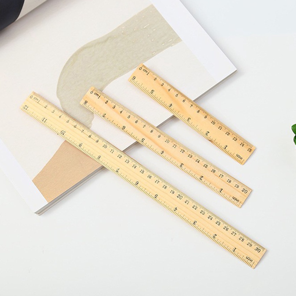 Thước Gỗ Đo Lường 15 / 20cm Tiện Dụng Cho Học Sinh