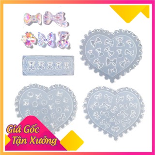 Khuôn silicon 3D hình nơ nhỏ - khuôn silicon mẫu trang trí móng