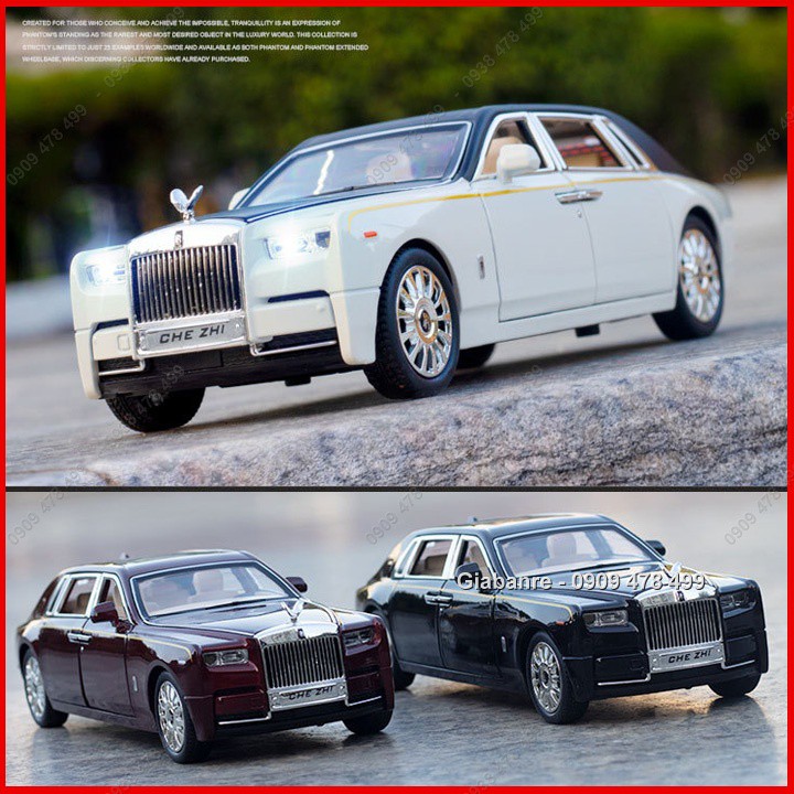 MÔ HÌNH KIM LOẠI RR PHANTOM - 1:24 -  CHEZHI - 8465 - TRẮNG