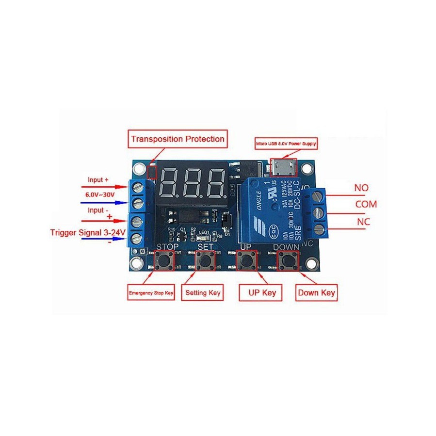 Mạch Tạo Trễ Đóng Ngắt Thiết Bị  Timer điện tử Mẫu 1 M863