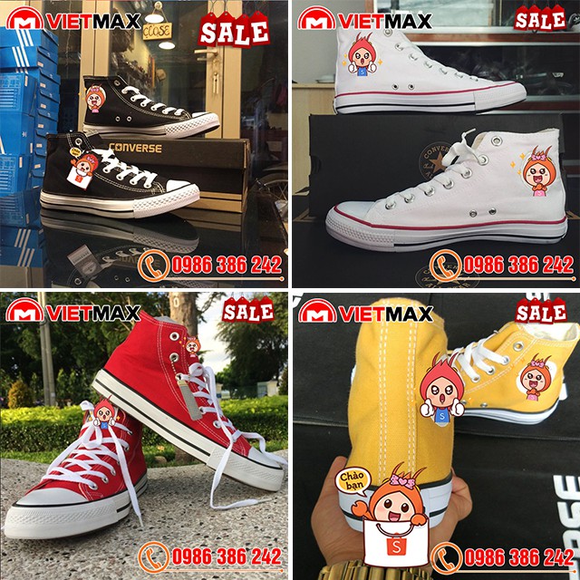 Giày Thể Thao CV Classic Đủ Màu Đen - Trắng - Vàng - Đỏ Cổ Cao Nam Nữ | BigBuy360 - bigbuy360.vn