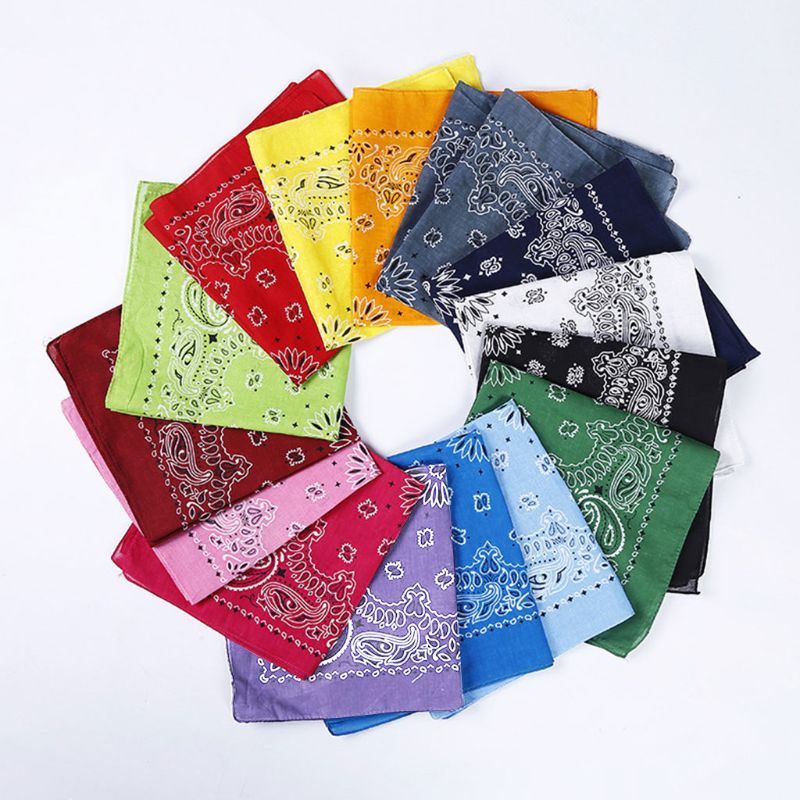 Khăn bandana hình vuông in họa tiết hoa văn dân tộc cổ điển có 15 màu sắc