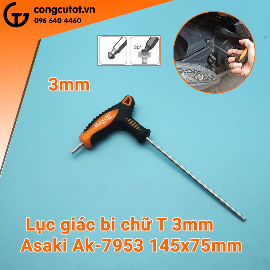 Lục giác bi chữ T 3mm Asaki