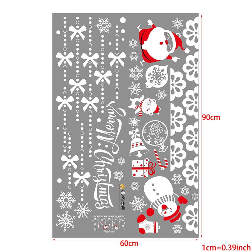 HAN❀ Christmas DIY Snow Town Wall Stickers Window Glass PVC Wall Sticker