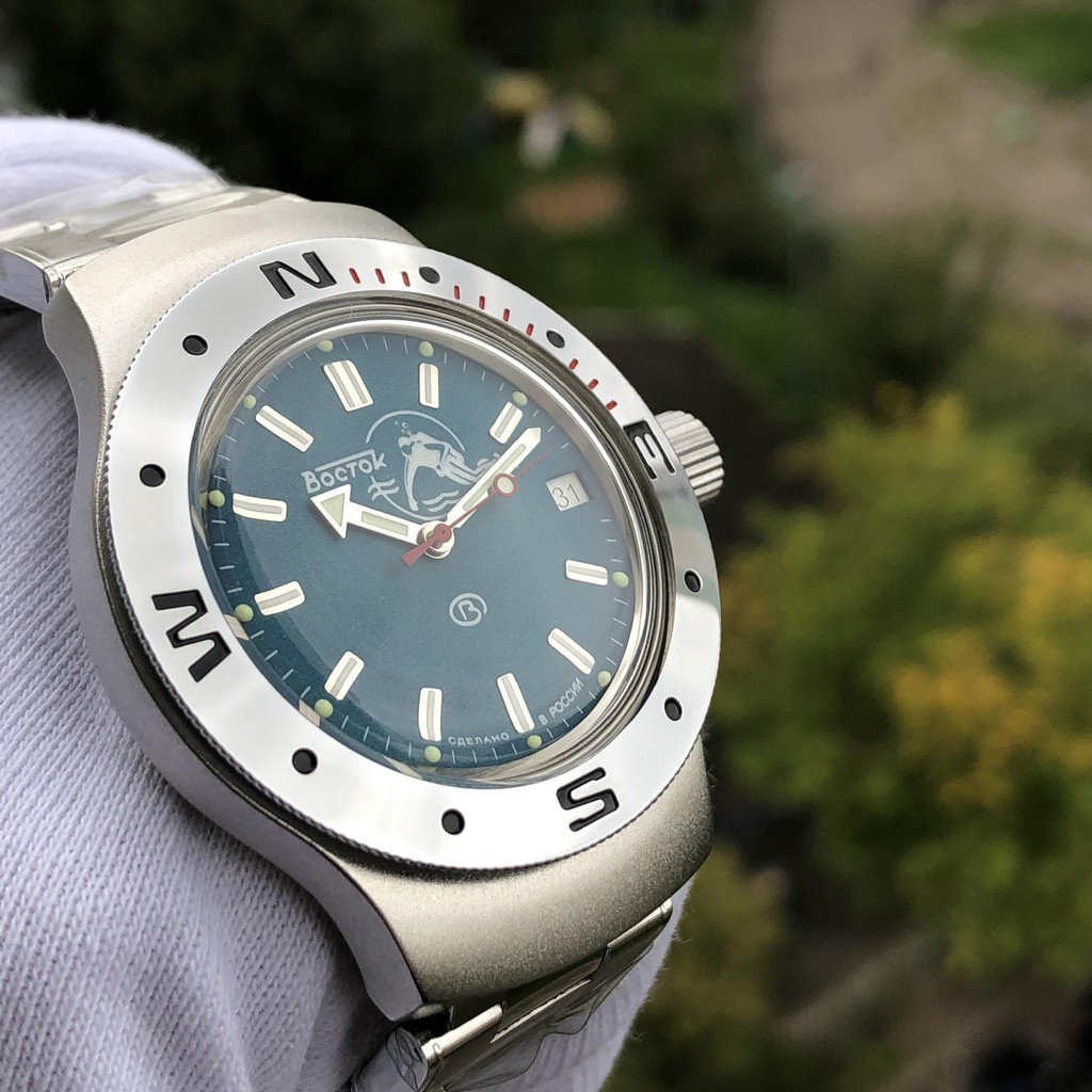 Đồng hồ nam Vostok máy cơ tự động Automatic, size mặt 40, chống nước tốt 20 ATM. Đồng hồ Nga Vostok Amphibia 060059