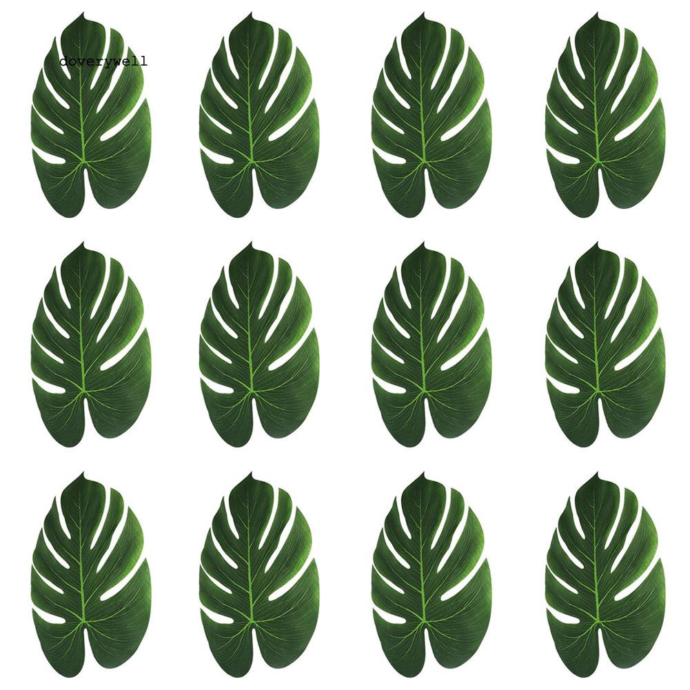 12 Lá Monstera Nhiệt Đới Nhân Tạo Cho Trang Trí